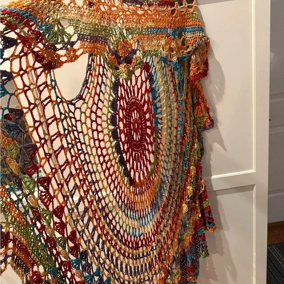 Colorful Crochet Women's Cape - Picture 5 of 5